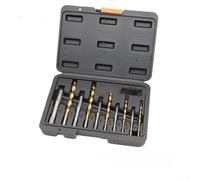 Juego de roscado de rosca gruesa: 10 piezas resistentes para taladros con revestimiento para metales y plástico duro, kit de brocas de acero de alta velocidad en caja de metales (10 piezas)