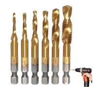 - Juego de roscas y roscadas, desbarbador de vástago hexagonal, par de torsión y rosca, para procesamiento de metal, carpintería, construcción, instalación de taller