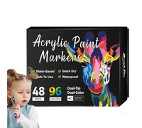 Juego De Rotuladores Acrílicos: Pinceles De Pintura Acrílica, MarcadoresDe Dibujo Impermeables, Materiales De Dibujo De Arte Rupestre De Cerámica, Tela De Madera, MarcadoresPermanentes | Artículos