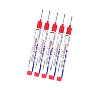 Juego de rotuladores de 5 piezas con puntas alargadas, Red | Textura plástica con regla lateral y tiras de calibración para mediciones de precisión adecuadas para trabajar