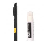 Juego de rotuladores de tela borrables con calor, punta fina, lavables, para costura, acolchado y bordado, incluye 20 bolígrafos de tiza de repuesto, ideal para sastres, proyectos de manualidades (1)