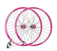 Juego De Ruedas 26 27.5 Pulgadas Ruedas De Bicicleta MTB/Am/XC Cojinetes De Freno De Disco Bujes Bicicleta De Montaña Llantas De Aluminio 32H 8-11 Velocidades(Rose Red_26'')