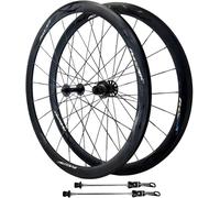 Juego De Ruedas 700C Para Bicicleta De Carretera, Delantera 2 Traseras 4 Rodamientos 20/24 Agujeros Llantas De Doble Pared Buje De Cierre Rápido 7/8/9/10/11/12 Marchas, Ruedas Con Freno C/V,blanca