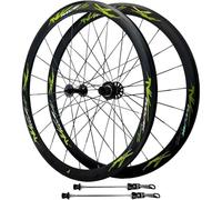 Juego De Ruedas 700C Para Bicicleta De Carretera, Delantera 2 Traseras 4 Rodamientos 20/24 Agujeros Llantas De Doble Pared Buje De Cierre Rápido 7/8/9/10/11/12 Marchas, Ruedas Con Freno C/V,Verde