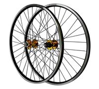 Juego De Ruedas Bicicleta Ciclismo 26 Pulgadas 2 Delanteras 4 Traseras Freno Disco Rodamientos V Volante Inercia 7 A 11 Velocidades (Amarillas)(Amarillo)