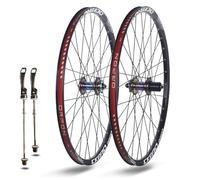 Juego De Ruedas Bicicleta De Montaña 24/26/27,5/29" Ruedas Delantera Y Trasera QR 100/135mm Bujes Freno De Disco Llanta De Aluminio 32H para Cassette De 7-11 Velocidades(Dazzling Color,27.5")