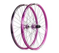 Juego De Ruedas Bicicleta Montaña Freno De Disco 26, 27,5 29 Pulgadas Ruedas Delanteras Traseras Dirt Jump Bike/XC/Am Llanta De Aleación De Aluminio 100/135 Mm(Purple White,26in)