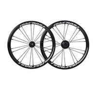 Juego de Ruedas Bicicleta Ruedas Delanteras Y Traseras BMX Plegables de 14 Y 16 Pulgadas con Freno de Disco 412/305 Bujes de Rodamiento de Una Sola Velocidad Y Piñón de 9 Dientes (Negro 16 Pulgad
