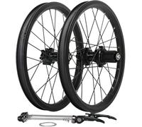 Juego de Ruedas BMX 305/16'' para Bicicleta Plegable, llanta de 24H con Freno de Disco, buje de liberación rápida 100/135 mm para Cassette de 7/8/9/10/11 velocidades, 1360 g