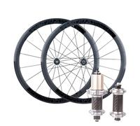 Juego De Ruedas De Bici De Carretera 700C Rueda De Ciclismo Sin Cámara 100/130mm QR Llantas De Freno C/V De Aluminio 30/40/50mm, Rodamiento Sellado, HG 8-11 Velocidades Casete(Silver Hub,40mm)