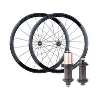 Juego De Ruedas De Bici De Carretera 700C Rueda De Ciclismo Sin Cámara 100/130mm QR Llantas De Freno C/V De Aluminio 30/40/50mm, Rodamiento Sellado, HG 8-11 Velocidades Casete(Black Hub,30mm)