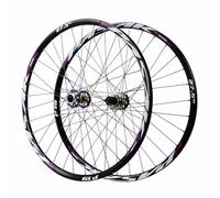 Juego De Ruedas De Bici De Montaña 24" 26" 27,5" 29" Aluminio Rueda Delantera Y Trasera con Freno De Disco 9 * 100/10 * 135mm QR, Llanta De Doble Capa, Cassette De 7-12 Velocidades(Purple,26")