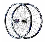 Juego De Ruedas De Bici De Montaña 24" 26" 27,5" 29" Aluminio Rueda Delantera Y Trasera con Freno De Disco 9 * 100/10 * 135mm QR, Llanta De Doble Capa, Cassette De 7-12 Velocidades(Blauw,24")