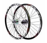 Juego De Ruedas De Bici De Montaña 24" 26" 27,5" 29" Aluminio Rueda Delantera Y Trasera con Freno De Disco 9 * 100/10 * 135mm QR, Llanta De Doble Capa, Cassette De 7-12 Velocidades(Rot,24")
