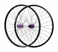 Juego De Ruedas De Bici De Montaña 26" 27.5" 29" Ruedas Delantero Y Trasero De Eje Pasante 15 * 100/12 * 142mm, Freno De Disco Llanta De Doble Capa, Cassette 8/9/10/11/12S(Purple,26")