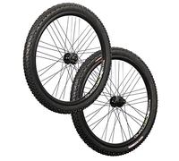 Juego de ruedas de bicicleta de 26 pulgadas MTB Shimano Disc con neumáticos, color negro