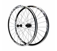 Juego De Ruedas De Bicicleta De Carretera 700C Ruedas Traseras Y Delanteras con Freno De C/V 100/130mm QR, Llantas De Bici De Doble Pared De 30mm, Casete De 7-12 Velocidades(Black Gray)