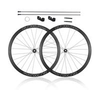 Juego De Ruedas De Bicicleta De Carretera Grava 700C Eje Pasante con Bloqueo Central 12 * 100/142mm, Llantas De Doble Pared 35mm Rodamientos Cerámicos, Cuerpo De Buje Libre HG/XDR(Gray,XDR)