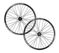 Juego De Ruedas De Bicicleta De Montaña 26 27,5 29 Llanta MTB Juego De Rueda Trasera Delantera QR Freno De Disco Buje De Rodamiento Sellado 32H For Cassette De 8-11 Velocidades(Black,26inch)