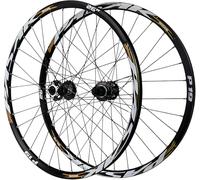 Juego De Ruedas De Bicicleta De Montaña 26/27.5/29In Llantas De Doble Pared Ruedas De Liberación Rápida Freno De Disco 32H Buje Delantero Y Trasero Para Cassette De 7-12 Velocidades,Oro,27.5inch