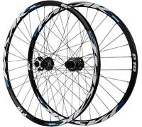 Juego De Ruedas De Bicicleta De Montaña 26/27.5/29In Llantas De Doble Pared Ruedas De Liberación Rápida Freno De Disco 32H Buje Delantero Y Trasero Para Cassette De 7-12 Velocidades,Negro,26inch