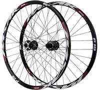 Juego De Ruedas De Bicicleta De Montaña 26/27.5/29In Llantas De Doble Pared Ruedas De Liberación Rápida Freno De Disco 32H Buje Delantero Y Trasero Para Cassette De 7-12 Velocidades,Rojo,27.5inch
