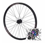 Juego de ruedas de bicicleta de montaña, borde de impulso de eje pasante para freno de disco, ruedas delanteras y traseras, perfecto para salto de suciedad y conducción en senderos