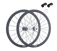 Juego De Ruedas De Bicicleta De Piñón Fijo 700C con Piñón Fijo 17T, 100mm/120mm Atornillable, Llantas De Fibra De Carbono 38/50/60/88mm Ruedas Delanteras Y Traseras De Bicicleta De Pista(38mm)