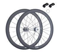 Juego De Ruedas De Bicicleta De Piñón Fijo 700C con Piñón Fijo 17T, 100mm/120mm Atornillable, Llantas De Fibra De Carbono 38/50/60/88mm Ruedas Delanteras Y Traseras De Bicicleta De Pista(50mm)