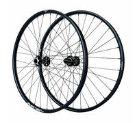 Juego De Ruedas De BTT con Freno De Disco 26" 27.5" 29" Llanta De Doble Capa, Ruedas Delantero Y Trasero De Eje Pasante De 15 * 100/12 * 148mm, Cassette De 8/9/10/11/12 Velocidades(Black B,26")