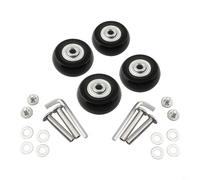 Juego de ruedas de carrito para reparación de maletas, kit de repuesto de ruedas silenciosas de goma para equipaje con herramientas, ID de rodamiento de 6 mm, eje de 35 mm, se adapta a rodillos de