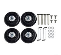 Juego de ruedas de carrito para reparación de maletas, kit de repuesto de ruedas silenciosas de goma para equipaje con herramientas, ID de rodamiento de 6 mm, eje de 35 mm, se adapta a rodillos de