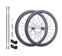 Juego De Ruedas De Fibra De Carbono 40/45/50/60mm para Bicicleta De Carretera 700C Trinquete 36/60T, Eje Pasante con Bloqueo Central, Casete HG De 8-12 Velocidades(60T,50mm)