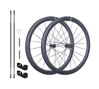 Juego De Ruedas De Fibra De Carbono 40/45/50/60mm para Bicicleta De Carretera 700C Trinquete 36/60T, Eje Pasante con Bloqueo Central, Casete HG De 8-12 Velocidades(36T,45mm)