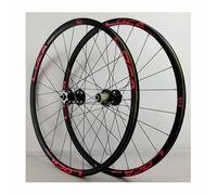 Juego De Ruedas De Freno De Disco De Bici De Carretera 700C Ruedas Delantera Y Trasera De Liberación Rápida De 9 * 100/10 * 135mm, Llanta De Doble Capa, Cassette De 7-12 Velocidades(Black Red,27.5")