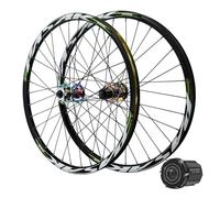 Juego de ruedas de montaña de 26/27,5/29 pulgadas, llanta de doble pared de aleación de aluminio, rueda híbrida/delantera y trasera, 32 orificios para cassette de 7 a 12 velocidades, volante de inerc