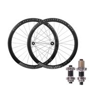 Juego De Ruedas Delanteras Y Traseras para Bicicleta Carretera Grava 700C Llantas Aleación Aluminio 45 Mm Doble Pared Eje Pasante Cassette 12 X 100/12 142 Bujes Freno(Plata,700C Gray)
