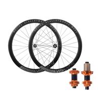 Juego De Ruedas Delanteras Y Traseras para Bicicleta Carretera Grava 700C Llantas Aleación Aluminio 45 Mm Doble Pared Eje Pasante Cassette 12 X 100/12 142 Bujes Freno(Oro,700C Gray)