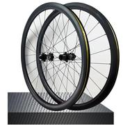 Juego de ruedas for bicicleta carretera 50 mm, 700C, fibra carbono, eje pasante, freno disco, llanta, rodamientos sellados, neumáticos 23C/45C, buje 1720 g(9 * 100mm/10 * 135mm,B/38mm)