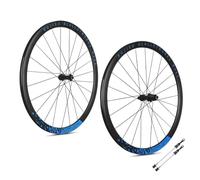 Juego De Ruedas For Bicicleta De Carretera 700C*23C-42C QR Rueda Trinquete 36T Bujes 9x100mm/10x135mm Llanta De Freno De Disco For 7-12 Velocidades(Blauw,35mm)