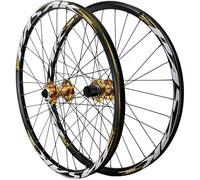 Juego De Ruedas For Bicicleta De Carretera De 26/27,5/29 Pulgadas, Freno De Disco, Llanta De Aleación De Doble Capa, Rueda Delantera Y Trasera For Casete De 7-12 Velocidades(Gold,26inch)