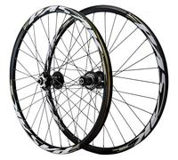 Juego De Ruedas For Bicicleta De Carretera De 26/27,5/29 Pulgadas, Freno De Disco, Llanta De Aleación De Doble Capa, Rueda Delantera Y Trasera For Casete De 7-12 Velocidades(Schwarz,27.5inch)