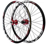 Juego De Ruedas For Bicicleta De Carretera De 26/27,5/29 Pulgadas, Freno De Disco, Llanta De Aleación De Doble Capa, Rueda Delantera Y Trasera For Casete De 7-12 Velocidades(Red,29inch)