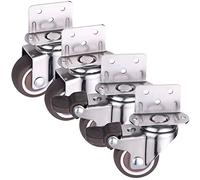 Juego de ruedas giratorias de 4 ruedas para muebles con frenos1 pulgada, 1,25 pulgadas, 1,5 pulgadas, 2 pulgadas, caucho Tpe para una movilidad suave y silenciosa y absorción de impactos, pl