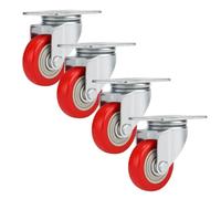 Juego de ruedas giratorias de 75 mm, ruedas silenciosas giratorias de poliuretano, para carro, muebles, electrodomésticos, bancos de trabajo (4)