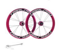 Juego De Ruedas Ligero 406 451 For Bicicleta Plegable, BMX Y Equilibrio. Kit 20 Pulgadas con Freno Disco, Cierre Rápido, Llantas Aluminio 40 Mm Cassette 8, 9, 10 11 Velocidades(Pink,405)