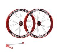 Juego De Ruedas Ligero 406 451 For Bicicleta Plegable, BMX Y Equilibrio. Kit 20 Pulgadas con Freno Disco, Cierre Rápido, Llantas Aluminio 40 Mm Cassette 8, 9, 10 11 Velocidades(Rosso,406)