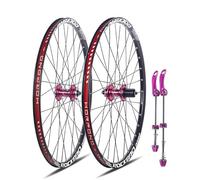 Juego De Ruedas MTB 24, 26, 27.5 Y 29 Pulgadas Liberación Rápida Rueda Delantera Y Trasera 100/135 Ruedas Freno De Disco Aleación De Aluminio Llanta Buje De 32H for 7-11 Velocidades(Pink,29'')