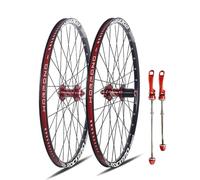 Juego De Ruedas MTB 24, 26, 27.5 Y 29 Pulgadas Liberación Rápida Rueda Delantera Y Trasera 100/135 Ruedas Freno De Disco Aleación De Aluminio Llanta Buje De 32H for 7-11 Velocidades(Rosso,29'')