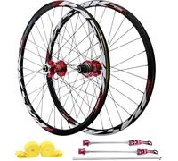 Juego De Ruedas MTB De 26"/27,5"/29", Freno De Disco, Llantas De Aluminio De 32H Y Bujes HG, Rueda Delantera 100X9mm / Ruedas Traseras 135X10mm Compatibles Con 7-12 Velocidades.,Rojo,27.5inch
